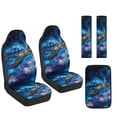 thumbnail image 7 of Xoenoiee Galaxy Turtle Flower Print 5 PCS Automotive Seat Covers for Cars Trucks and SUVs, Car Seat Covers for Front Seats, Seat Belt Pads and Center Console Cover, Leather Auto Interior Covers, 7 of 7