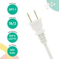 thumbnail image 3 of I Like That Lamp 8 Ft White Lamp Cord, Vinyl Covered Replacement Electrical Wire, DIY Repair for Table & Floor Lighting Fixtures, Polarized Molded Plug, UL Listed, 300 Volts, Safe in USA, 3 of 9