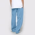 thumbnail image 7 of Amkhujs Boy's Full Length Pants Sizes 6-15years Winter Solid Color Elastic Waist with Side Pockets Slim Sports Sweatpants Long, Gifts for Family, Blue, 7 of 7