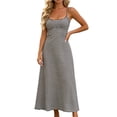 thumbnail image 3 of VBVC Women's Striped Spaghetti Strap Maxi Dress , Ladies' Summer Casual Bodycon Long Dress , Slim Sleeveless Cami Sundress For Women,Black,S-3XL, 3 of 6