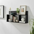 thumbnail image 6 of Danya B. Modern 3 Cube Floating Wall Shelf with Display Ledge - Easy to Hang Wall Mounted Triple Cubby Shelf - Black, 6 of 13