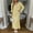 Yellow, variant on Women Round Neck Long Dress Casual Loose Party Dresses with Cardigan Coat Set (Yellow L)