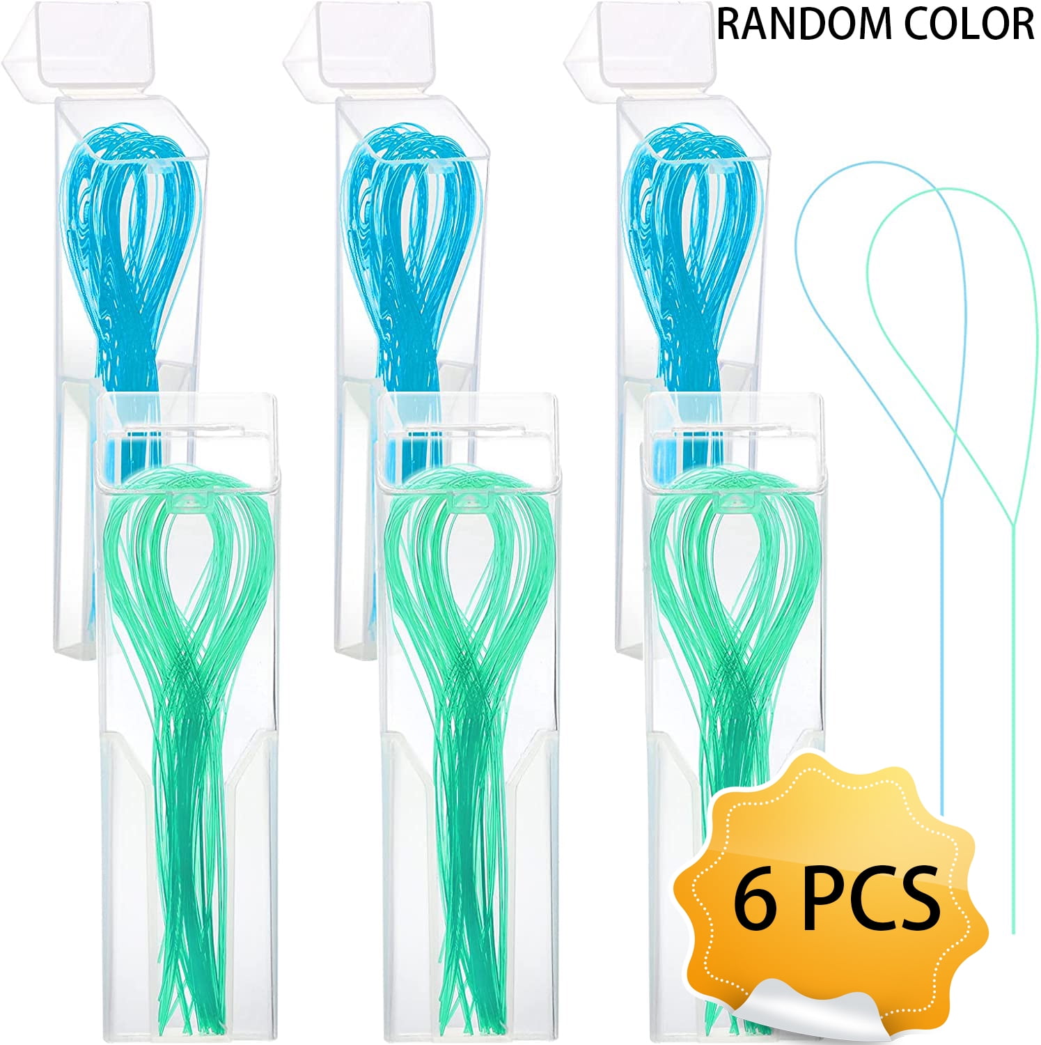 6 Pack Floss Threaders for Bridges, Floss Threaders for Braces and