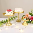 thumbnail image 5 of 3 Pcs Metal Round Cake Stand Set 8“10”12" Cake Display Stand Dessert Cupcake Display Tray for Graduation,Wedding,Birthday,Party,Baby Shower,Anniversary,Ceremony,Christmas (Gold), 5 of 9