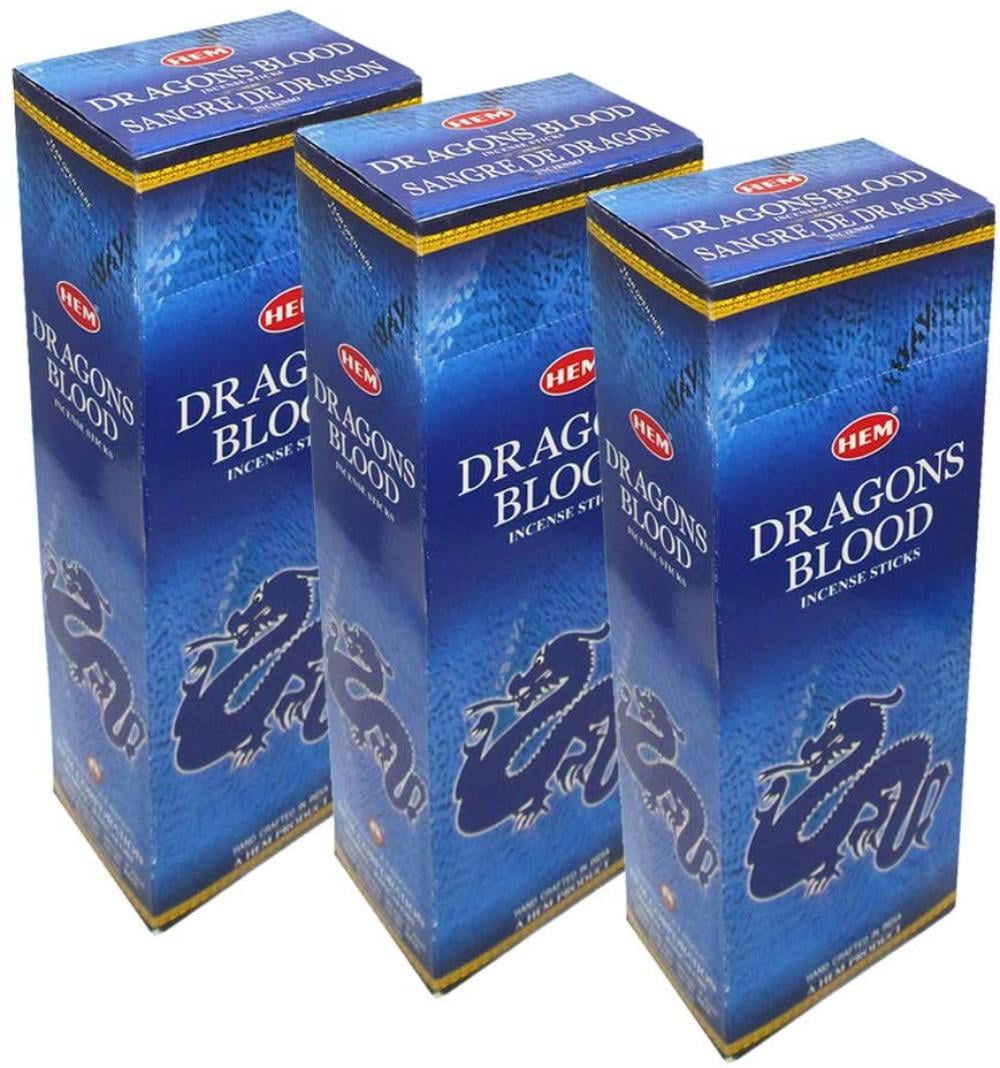 HEM Dragon Blood Blue Agarbatti Pack of 18 Incense Sticks Boxes, 20gms