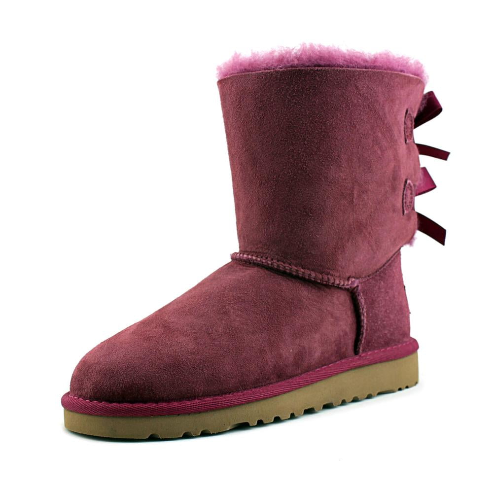 Ugg Australia Bailey Bow Youth Round Toe Suede Purple Winter Boot ...