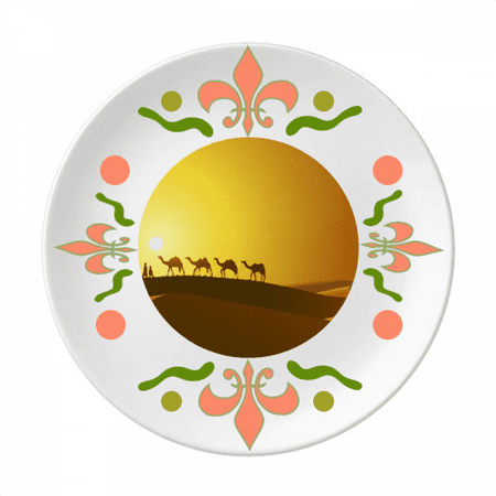 

Sunset All the Way to the Silk Road Camel Desert Flower Ceramics Plate Tableware Dinner Dish