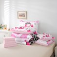 thumbnail image 5 of Feelyou Girly Pink Western Bedding Comforter Set 7 Pieces for Kids, Cowgirl Cowboy Full Bedding Set, Princess Cactus Boots Reversible Fitted Sheet Flat Sheet, Super Cozy Room Decor, 5 of 7