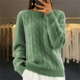 thumbnail image 2 of FAIWAD Cable Knit Sweaters Long Sleeve Loose Casual Pullover Sweater Solid Color Round Neck Knitted Tops, 2 of 6