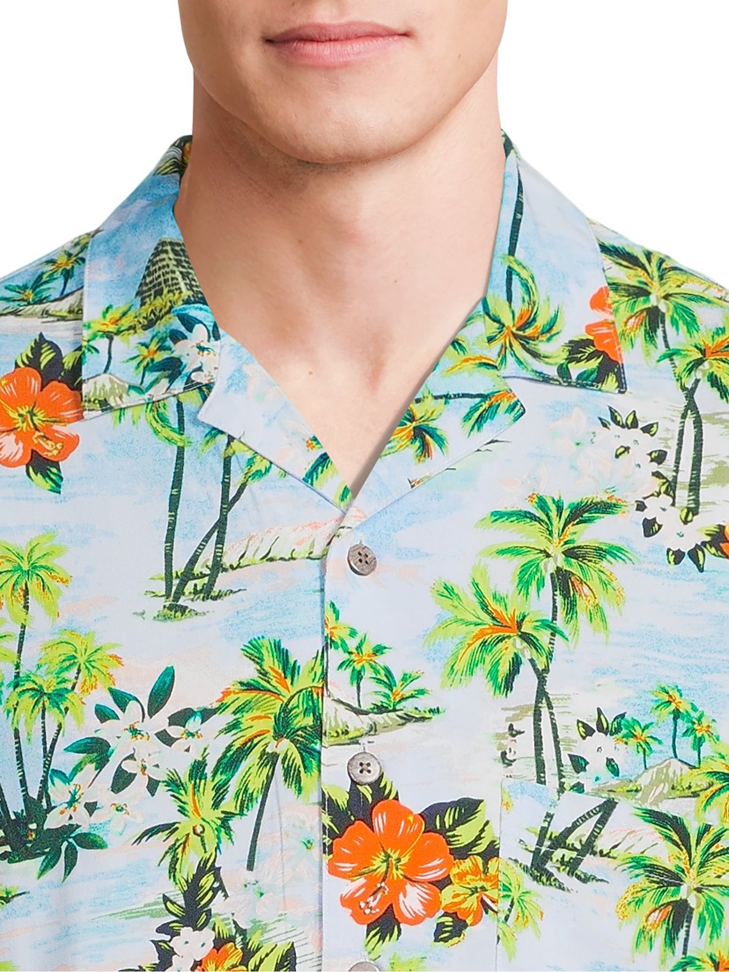 George Men’s Printed Short Sleeve Button Down Shirt