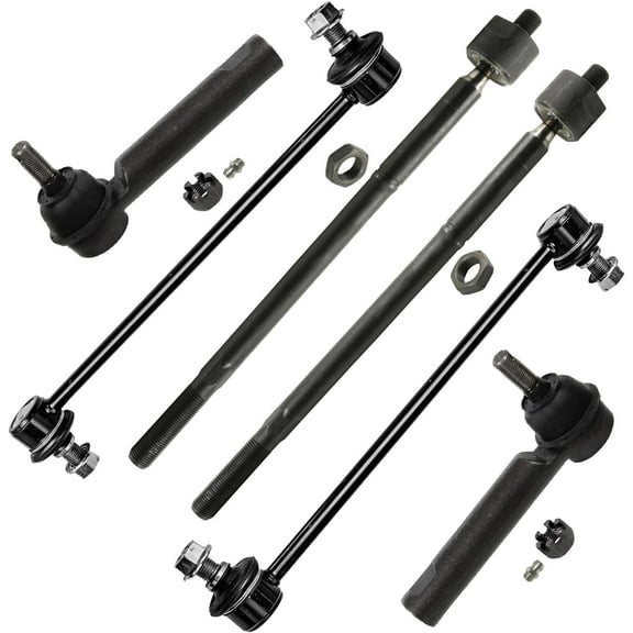 Detroit Axle - 6pc Front Suspension Kit for Toyota 2009-2019 Corolla 2009-2014 Matrix, 2 Sway Bar Links 4 Inner & Outer Tie Rod Ends 2010 2011 2012 2013 Replacement