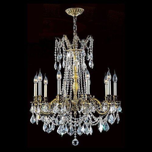 Windsor Collection 10 Light Antique Bronze Finish and Clear Crystal Cast Brass Chandelier 28" D x 31" H Large