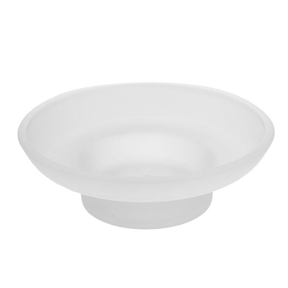 Jabonera redonda de cristal transparente, repuesto para jabón de baño, para encimeras de baño y lavabos de cocina.