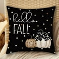 thumbnail image 4 of HomeKingdee Fall Hello Pumpkin Leaves Throw Pillow Covers, Autumn Thanksgiving Harvest Polka Dot Black Decorations for Sofa Couch, 4 of 6