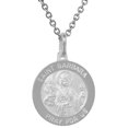 thumbnail image 3 of 18mm Sterling Silver St Barbara Medal Necklace 3/4 inch Round Nickel Free Italy with Stainless Steel Chain, 3 of 5