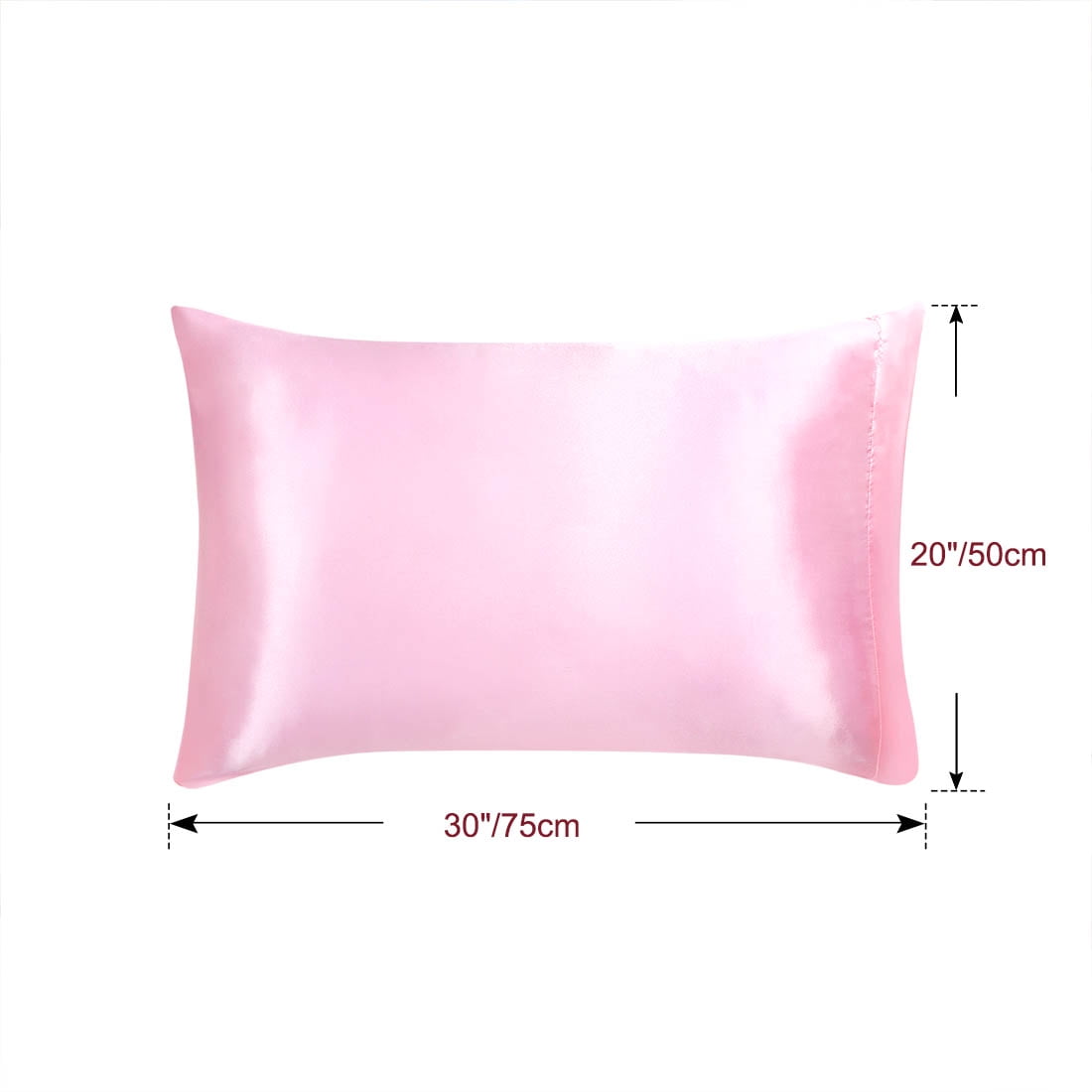Unique Bargains 4 Pack Satin Pillowcases with Envelope Closure Pink Standard