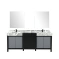 thumbnail image 2 of Bath Vanity 80 In. X 22 In., Black And Grey, Grey Marble Countertop, Metal Faucet, 30 Mirrors, W D In Top, Scratch- Countertop, 2 of 6
