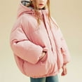 thumbnail image 4 of SERTG Big Kids Solid Color Hooded Parka Coat Mid Length Warm Cozy Winter Jacket with Pockets Casual Outerwear for Boys and Girls 3-13 Years(Pink,3 Years), 4 of 5