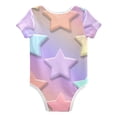 thumbnail image 2 of Stars with Pastel Light Pure Cotton Bodysuit Short Sleeve Pajamas One-Piece Romper Unisex 3 Months, 2 of 6