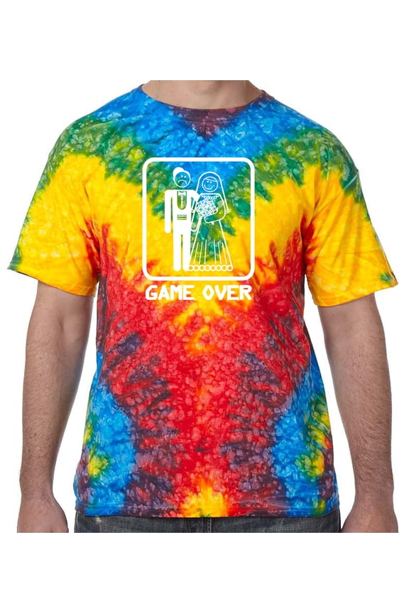Game Over Marriage Psychedelic Tie Dye Tee Shirt - Woodstock, 2XL