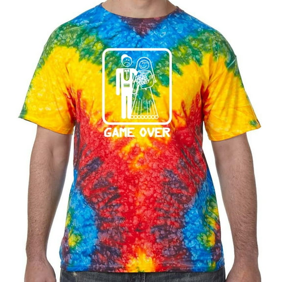Game Over Marriage Psychedelic Tie Dye Tee Shirt - Woodstock, 2XL
