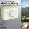 thumbnail image 4 of TFixol Corde à Linge Rétractable pour Usage Intérieur et Extérieur - Corde de Séchage Murale Sans Perçage avec Tension Réglable, Fil en Acier Inoxydable de 4,2 m, Compacte et Portable, Vert, 4 of 6