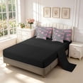 thumbnail image 3 of Manfei Checkered Art 7 Pieces Full Size Bedding Sets,Geometric Plaid Full Size Bed in a Bag,Black White Pink,Black Reversible, 3 of 7