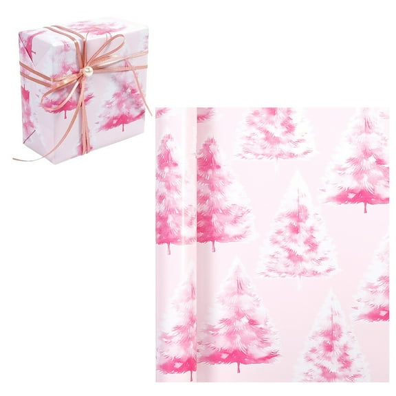 XJGHHSY 1 Roll Christmas Tree Tissue Paper, 11''x118'' Watercolor Xmas Tree Gift Wrapping Paper Tree Art Decorative Tissue for Xmas Winter Party Supplies,Tree