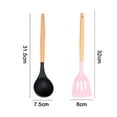 thumbnail image 2 of Juego de 2 utensilios de cocina de madera y silicona, juego de utensilios de cocina antiadherentes y resistentes al calor, utensilios de cocina, 2 of 5