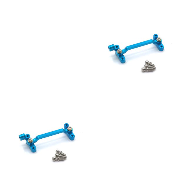 Vogacara Enlace de dirección de coche RC, piezas de modificación resistentes profesionales, Kit de accesorios de reemplazo de actualización, Azul 2piezas