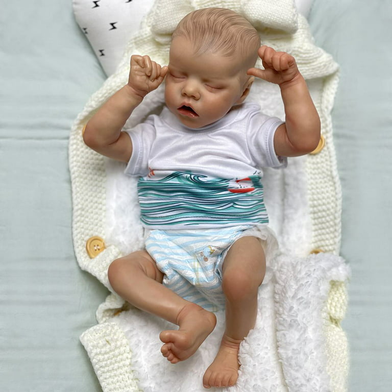 Adolly Gallery Lifelike Reborn Baby Dolls Boy 16-18 inch Soft Simulation  Silicone Vinyl Realistic Newborn with Clothes Cute Toy Gift for Kids Age 3+ 