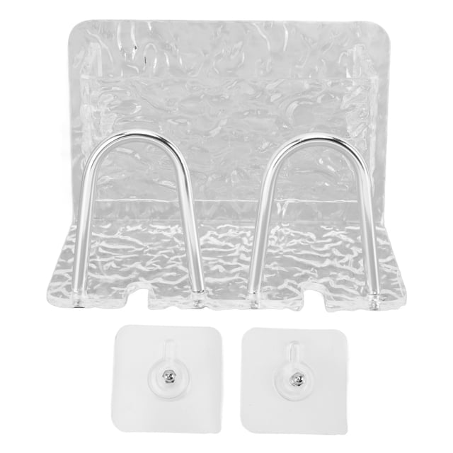 Water Ripple Toothbrush Holder Acrylic Punch Free Wall Mount Toothbrush Holder for Bathroom for 2 Cups