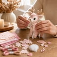 thumbnail image 7 of DIY Felt Deer Sewing Kit, Enchanted Forest Blush Felt Patchwork Craft Set, Handmade Stuffed Fawn Making Supplies with Instruction Book for Home Decor & Gift, 7 of 7