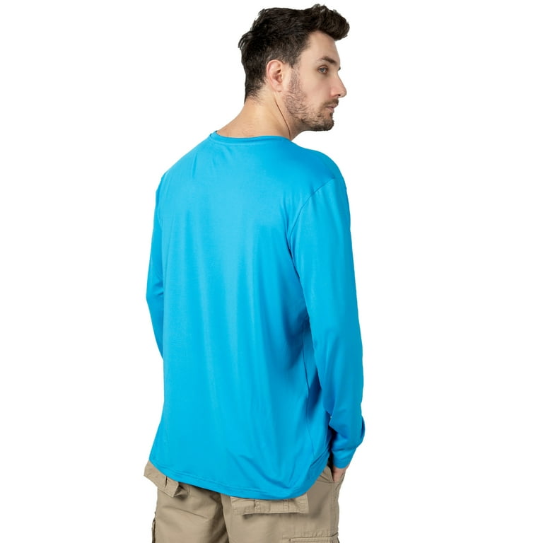 Tuna Fishing Shirts for Men Long Sleeve UPF 50+ UV Sun Protection Rash Guard Quick Dry for Hiking Running Swimming (Sky Blue 4XL 2#), Men's