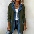 thumbnail image 3 of Wovilon Women's Corduroy Snap Front Jacket with Contrast Collar and Pockets, Relaxed Fit Long Sleeve Casual Coat for Fall and Winter Daily Wear, 3 of 9