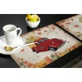 thumbnail image 5 of Placemats Set of 4 Washable,Red Truck Pumpkin Fall Leaves Placemat for Dining Table Decorations, Heat-Proof Table Mats for Kitchen Dinner Banquet Thanksgiving Autumn Kraft Paper, 5 of 6