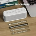 thumbnail image 3 of White Noise Sound Machine with Bluetooth Speaker, 15 Soothing Sounds for Sleep, Baby & Office Privacy, 3000mAh Rechargeable, Auto-Off Timer, 8-Level Volume (White), 3 of 8