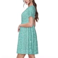 thumbnail image 2 of Disketp Teal Turquoise Glitter para Vestido de Manga Corta para Mujeres, Vestidos de Verano para Mujeres, Casual y Holgado para la Playa, 2 of 6