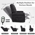 thumbnail image 5 of Costway Power Lift Recliner Chair Sofa for Elderly w/ Side Pocket & Remote Control Black, 5 of 10