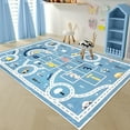 thumbnail image 4 of Lanpei Kids Play Mat Hopscotch Area Rug Car Rug 5x8Ft Extra Large Hopscotch Rug for Kids Boys Bedroom Classroom Carpet Educational Learning Children Rug Preschool Boys Shower Gift, Blue, 4 of 7