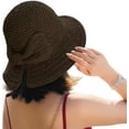 thumbnail image 2 of Sun Hat Foldable Wide Brim Summer Beach Hat UV Protection Straw Hat with Bowknot for Women Girls, 2 of 6