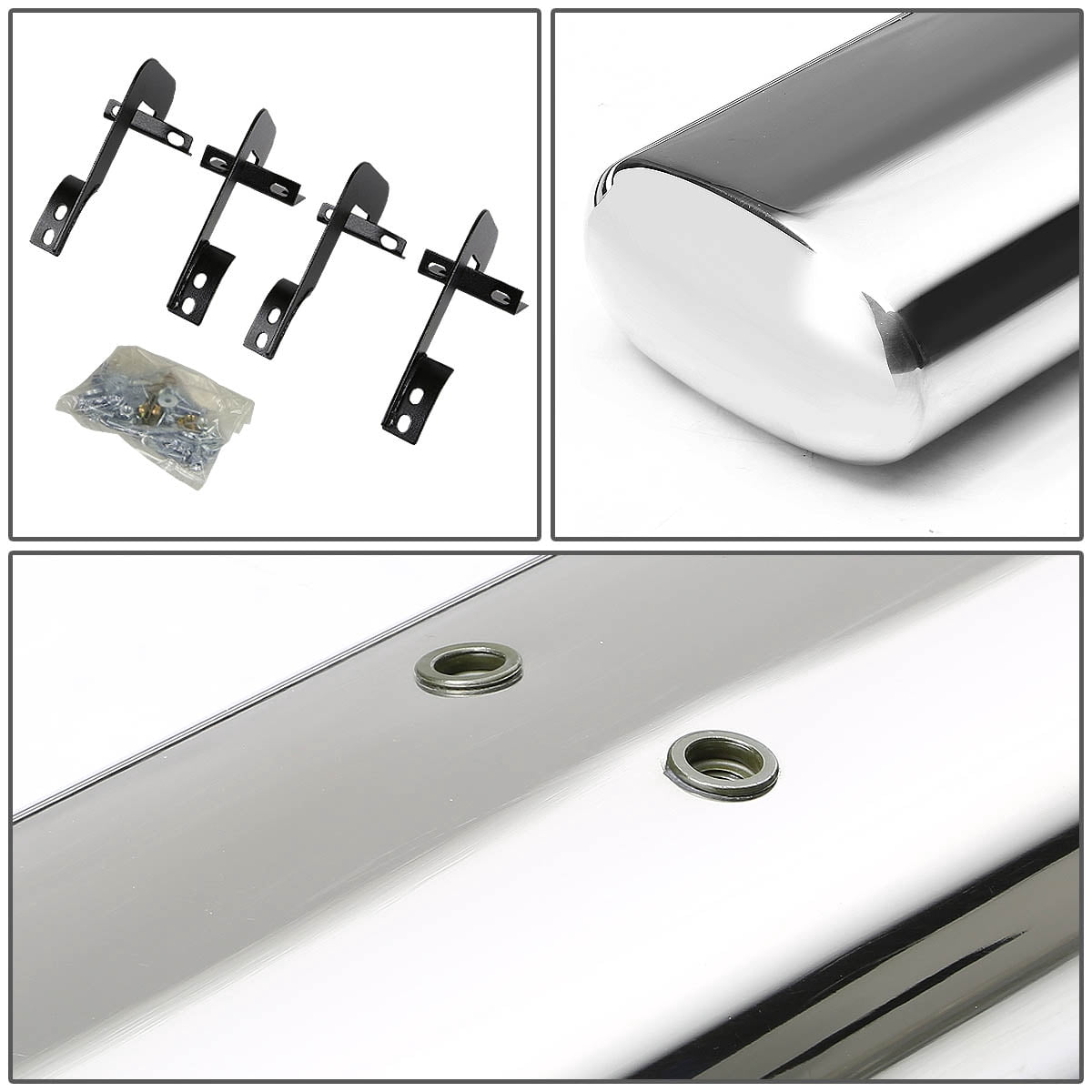 DNA Motoring 5" Chrome Side Step Nerf Bars Running Boards for 2001-2003 Ford F150 Super Crew Cab