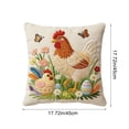 thumbnail image 3 of AURIGATE Easter Embroidered Animal Pattern Pillowcase, 17.72in Decorative Throw Pillow Cover, Festive Spring Easter Home Sofa Couch Decor, 3 of 6