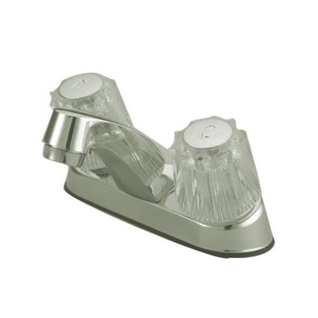 Vibrant Polished Brass Finish - Cast Brass 4 Inch Centerset Faucet - Polished Chrome Finish
