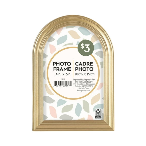 Cadre à photos décoratif doré avec une arche DesignOvation Maynor de 10,2 cm x 15,2 cm pour table
