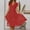 Red, variant on Dress For Women V Neck Polka Dot Floral Print Down Short Sleeve Dresses Red L