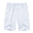 thumbnail image 3 of Satankud Men's Casual Cargo Shorts Classic Relaxed Drawstring Stretch Elastic Waist Beach Shorts with 5 Pockets White-42, 3 of 6