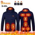 thumbnail image 2 of 9 Chaqueta calefactora, chaleco de invierno, chaquetas calefactoras eléctricas USB, chaquetas térmicas cálidas para exteriores para mujeres y hombres, ropa, chaquetas S-8XL, 2 of 5