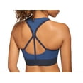 thumbnail image 2 of LNDR Women's Marl Scuba Zip V-Neck Bra, Blue, X-Small, 2 of 2