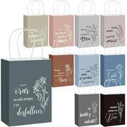 40 Pcs Spanish Bible Verse Bags Bulk Christian Gift Bags with Handles Inspirational Flower Boho Biblical Religious Gifts for Women Men Teacher Church Sunday School Baptism Wedding Party Favor